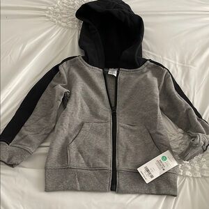 Gray and Black Kids Hoodie
